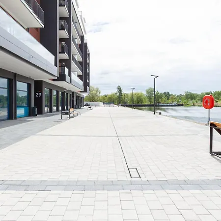 Apartman Apartly- Riverside & Balkon, Widok Szczecin